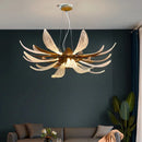 Axyaa Dandelion Luxury Glass Chandelier with LED Pendant Lamp for Villas