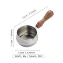 Axyaa Stainless Steel Seasoning Cup with Wooden Handle - Set of 4