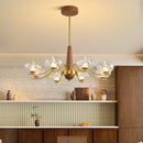 Axyaa Chrome Chandelier Glass Pendant Light for French Bedroom Living Rooms