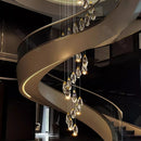 Axyaa Crystal Chandelier Stair Pendant Living Room Pendant Lights Interior Lighting