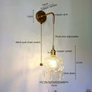 Axyaa Crystal Copper Wall Sconce LED Light for Home Decor and Lighting