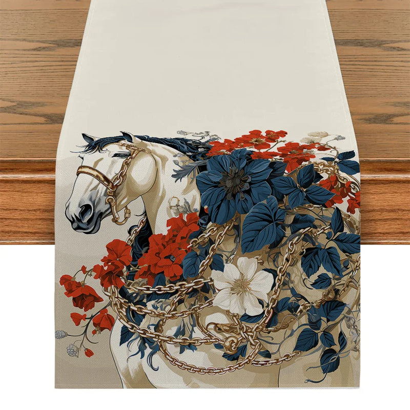 Axyaa Floral Table Runner for Farmhouse Dining and Wedding Decor
