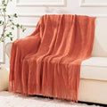 Axyaa Dark Green Knit Throw Blanket - Lightweight Plaid Design for Christmas Decor