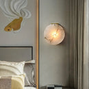 Axyaa Alabaster Marble Wall Lamp: Elegant All Copper Lighting for Bedroom, Living Room, Hallway