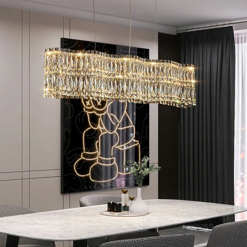 Axyaa Crystal Chandelier: Luxury High-End Living Room Bedroom Restaurant Lamps