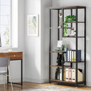 Axyaa Industrial Tall 8-Shelf Bookcase for Stylish Storage and Display