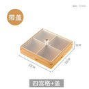 Axyaa Bamboo Snacks Platter with Lid - Nine Lattice Dried Fruit & Nut Tray