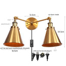 Axyaa Loft Plug-in LED Wall Lamps 2 Heads Silver Vintage Lighting