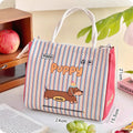 Axyaa Kawaii Puppy Insulated Lunch Bag - Large Portable Bento Pouch for Women, Girls, Kids