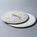 Axyaa Rock Pattern Ceramic Dinner Plate White Round Flat Exquisite Tableware
