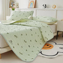 Axyaa Natural Latex Summer Mat Set with Silk Thicken Bed Pad, Pillowcase & Ice Silk Sheet