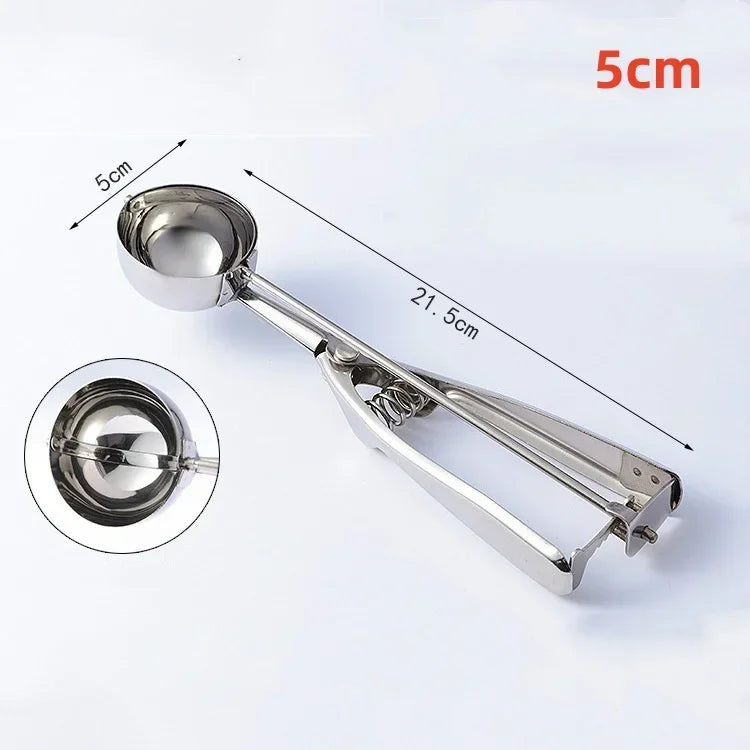 Axyaa Stainless Steel Ice Cream Spoon with Spring Handle and Watermelon Ball Spoon