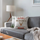 Axyaa Linen Christmas 45x45 Cushion Covers for Sofa Couch Bed Decor.