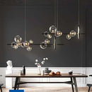 Axyaa Glass Round Head Black Pendant Light for Modern Minimalist Bedroom