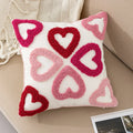 Axyaa Pink Circle Velvet Heart Jacquard Pillowcase 45x45 - Home Sofa Decoration