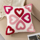 Axyaa Pink Circle Velvet Heart Jacquard Pillowcase 45x45 - Home Sofa Decoration