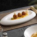 Axyaa White Ceramic Artistic Conception Plate Set for Desserts, Snacks, and Noodles