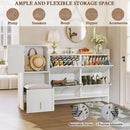 Axyaa 4-Drawer Shoe Cabinet with Hidden Stool & Adjustable Shelves