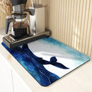 Axyaa Ocean Whales Sailing Stars Absorbent Drying Mat for Kitchen Tables