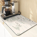 Axyaa Floral Silicone Coasters Set: Non-Slip Kitchen Mats, Flowers Pattern Diatomaceous Earth Placemat