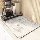 Axyaa Floral Silicone Coasters Set: Non-Slip Kitchen Mats, Flowers Pattern Diatomaceous Earth Placemat
