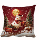 Axyaa Santa & Snowman Christmas Pillow Covers for Sofa Bedroom Car