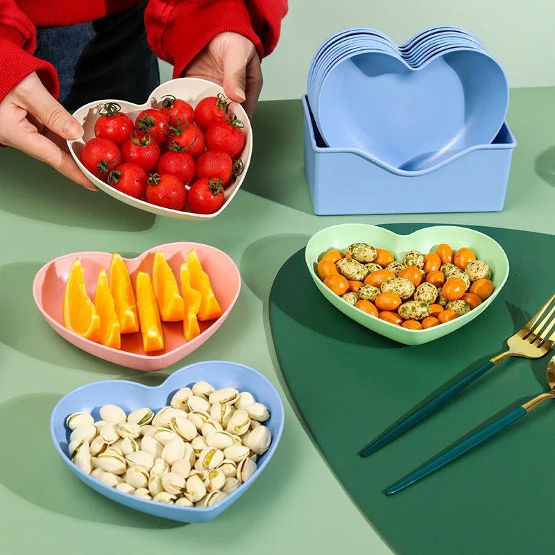 Axyaa Heart-Shaped Snack Plate Set of 6