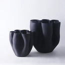 Axyaa Open Fold Edge Ceramic Vase, Abstract Porcelain Flower Pot, Home Decor Crafting
