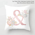 Axyaa Pink Letterwork Cushion Cover 45*45cm, Wedding Party Decor, Elegant Wedding Pillow