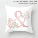 Axyaa Pink Letterwork Cushion Cover 45*45cm, Wedding Party Decor, Elegant Wedding Pillow