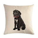 Axyaa Cute Pet Dog Pattern Linen Pillowcase for Home and Office Decor 45*45cm