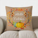 Axyaa Autumn Leaf Pattern Throw Pillow Cover for Sofa, Bedroom & Car