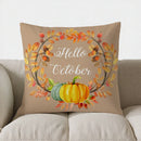 Axyaa Autumn Leaf Pattern Throw Pillow Cover for Sofa, Bedroom, Car