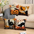 Axyaa Halloween Linen Pillowcase in Black Orange for Horror Atmosphere