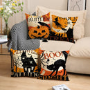 Axyaa Halloween Linen Pillowcase - Horror Cartoon Throw Cushion Covers