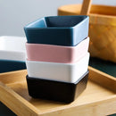 Axya Ceramic Small Square Bowls Dessert Sauce Dishes - Set of 4