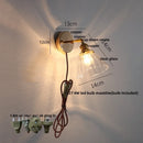 Axyaa Nordic LED Wall Sconce Clear Glass Reading Lamp with Pull Chain Switch