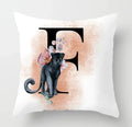Axyaa Flower Cat Alphabet Pillowcase 45x45cm Cushion Cover, Modern Home Decor