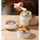 Axyaa Stainless Steel Thermal Lunch Box with Spoon - Double Layer Bento Box