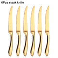 Axyaa Gold Stainless Steel Cutlery Set - 24Pcs Smooth Handle Flatware