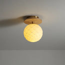 Axyaa Ceramic Wood LED Ceiling Light Modern Indoor Lighting