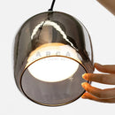 Axyaa Glass Pendant Lights - Smoke Grey LED Hanging Lamp for Dining Room, Bedroom, Bar, Indoor Decor