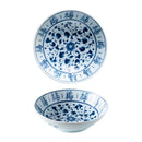 Axyaa Blue White Ceramic Tableware Deep Plate Set for Vegetables Snacks & Cold Dishes