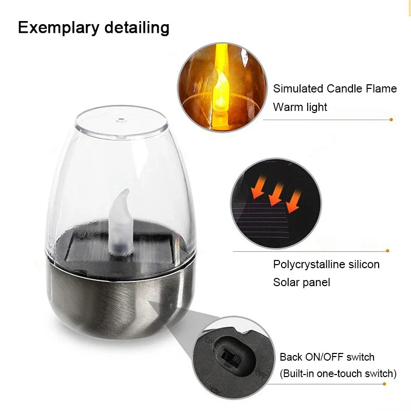 Solar Flameless Tea Lights by Axyaa: Waterproof Outdoor Rechargeable Candles