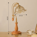 Axyaa Classic Vintage LED Table Lamp with Wood Base and Glass Shade