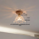 Axyaa Copper Wood LED Ceiling Lamp; Modern Ceramic Living Room Lighting Fixtures