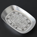 Axyaa Silver Stainless Steel Tray Set for Food Storage and Service
