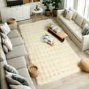 Axyaa Pink Rabbit Faux Fur Living Room Rug for Kids Girls Bedroom