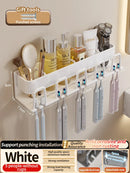 Axyaa 3-in-1 Bathroom Organizer: Toothbrush, Toothpaste, Electric Brush Holder Shelf Rack