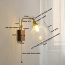 Axyaa Nordic LED Wall Lamp Glass Copper Bathroom Light Fixtures
